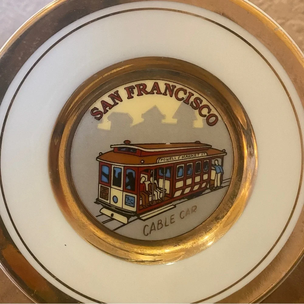Vintage San Francisco cable car small trinket dish ring holder made in Japan‎